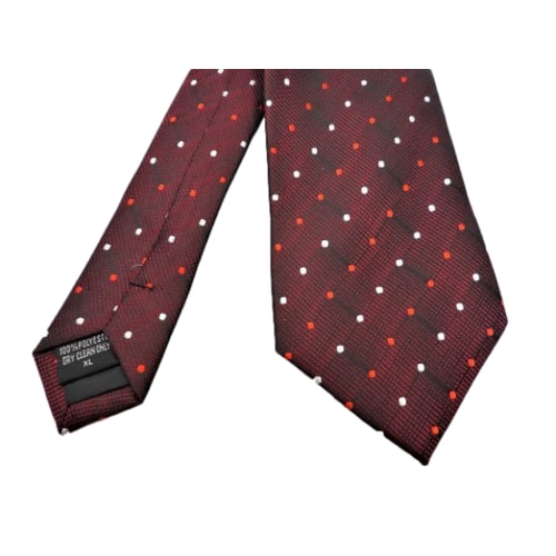 Knightsbridge Extra Long Spots Krawatte Burgunderrot